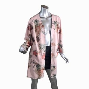 Philosophy Republic Clothing Floral Faux Leather Suede Duster Women’s 1X Pink